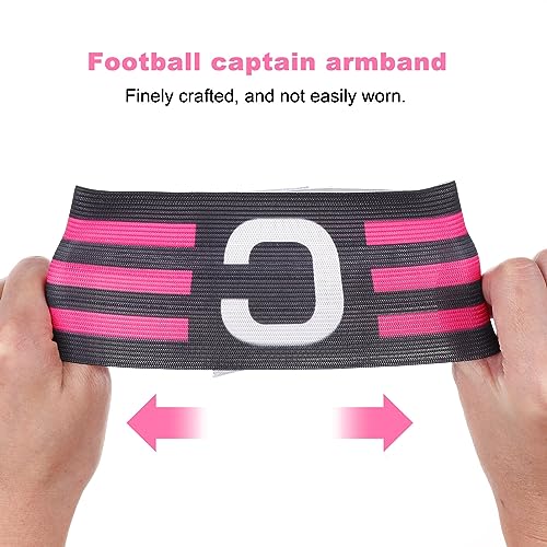 image for LIOOBO Soccer Captain Armbands - 4 Pack Elastic Captain Armband, Adjus