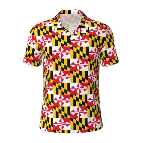 Polo drapeau du Maryland respirant idéal pour le bureau et les voyages