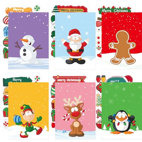 Fancy Land Christmas Cards with Envelopes and Stickers 18pcs Holiday