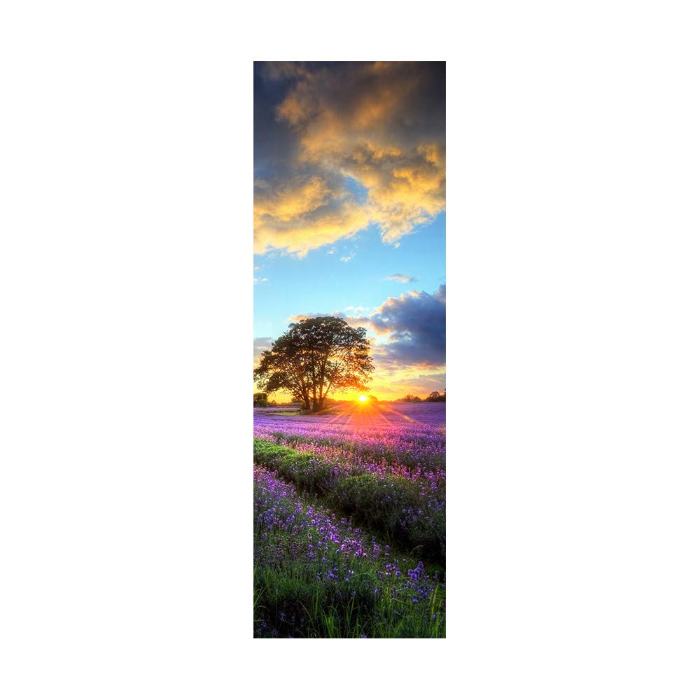 Fridge Stickers to Cover Full Doors 3D Lavender Self Adhesive Refrigerator Door Sticker Professional Vinyl Wallpaper 100X180Cm