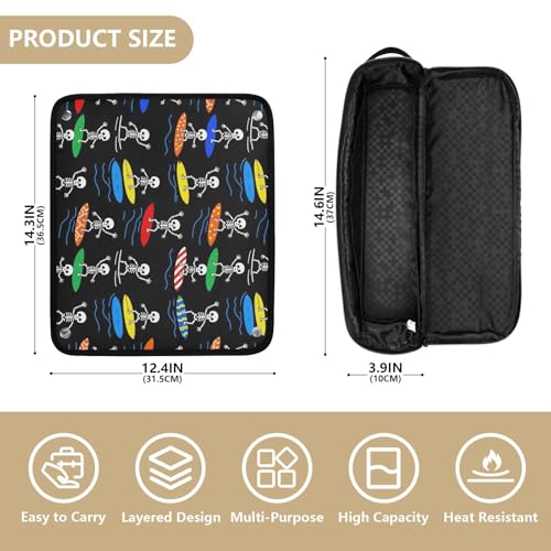 Bolso para herramientas de cabello con tapete para plancha resistente al agua, estuche de viaje para rizador y plancha miniatura 4