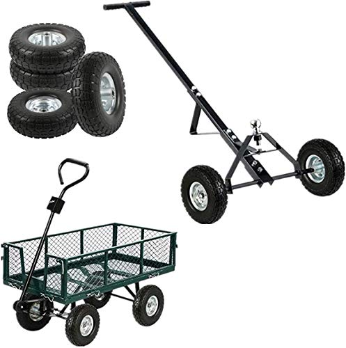 SASONCO Solid Wheelbarrow Tires Sack Truck Cart Wheel Puncture Proof Solid Rubber Tyre Wheels Garden Wagon Cart Trolley Tires Wheels 5/8-inch Bearings 10