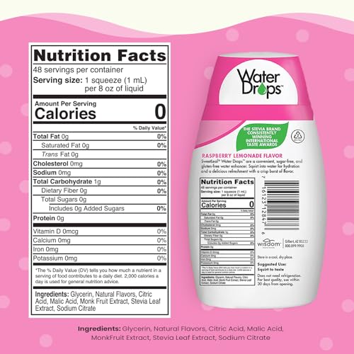 image for SweetLeaf weetLeaf Water Drops, Raspberry Lemonade – Sugar-Free Wate