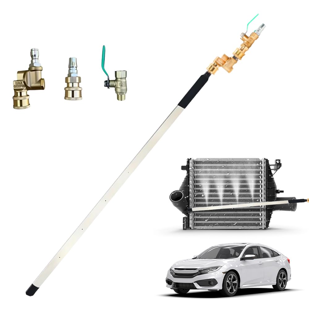 Radiator Cleaning Wand, 2025 New Pressure Washer Wand Radiator Cleaning Tool, 4500 PSI Dual-Use Radiator Flush and Cleaner Tool for Household Cars, Trucks, RV, Gutter Cleaning (24 inch)