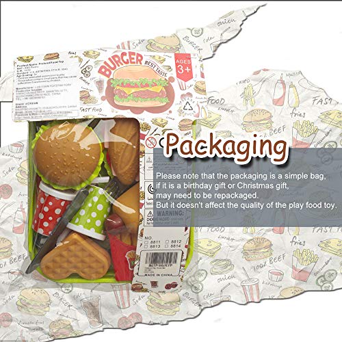 Caillu Toddler Girls Toys Play Food Pretend Set,Food Green Stem Kids Toys Burger,Boys Pretend Play #TOP6