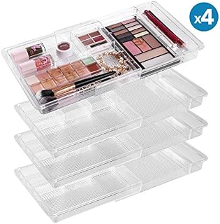 MoMA Expandable Makeup Organizer - 11”x 7.7”x 1.2”Adjustable Makeup Brush Organizer (4 Packs)