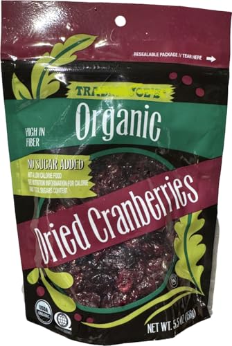 Organic Dried Cranberries, No Sugar Added, High In Fiber (5.5 Oz)