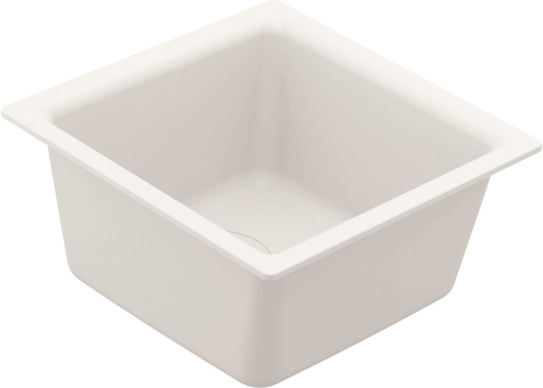 MoenHost White Granite 15.75-Inch Wide x 7-Inch Deep Dual Mount Single Bowl Kitchen or Bar Sink, GGW3018B