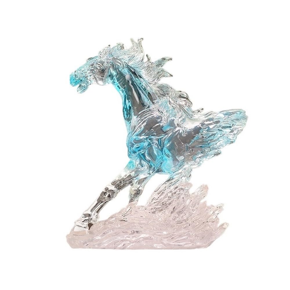 QINGGANG-0224 Desktop Decorations Horse Ornaments Office Chinese Style Living Room TV Cabinet Wine Cabinet Decorations(Blue)