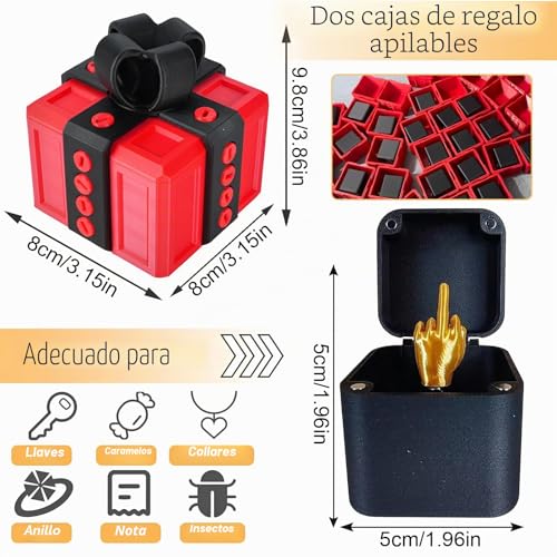 Miniatura 2 de Dedo Medio En Una Caja,Widesmart Caja Sorpresa Con Dedo Medio,Middle Finger In A Box,Bromas Para Adultos Divertidos,Cajas Para Regalo De Broma Divertidadecoración De Escritorio,Decoración Del Hogar