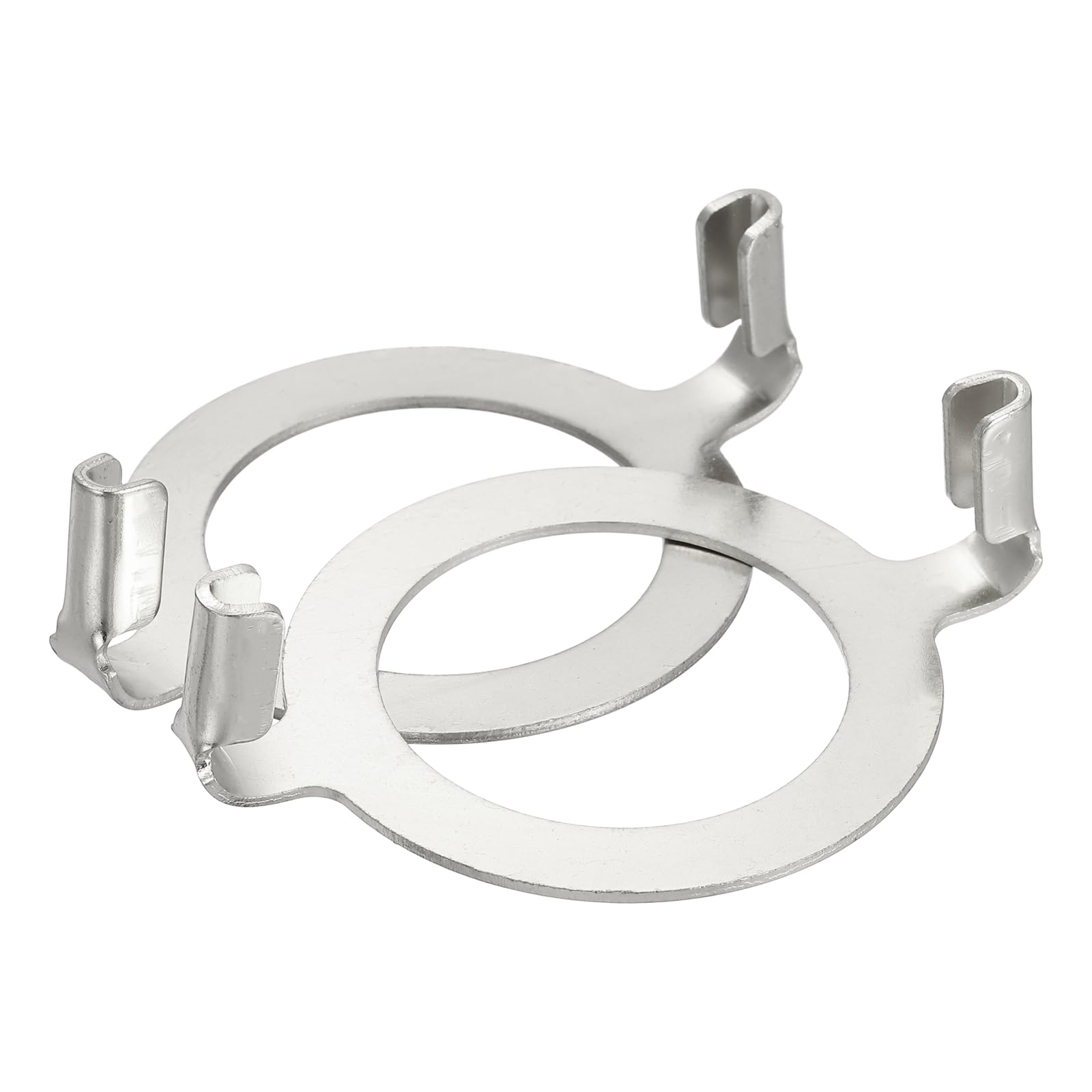PATIKIL 2 PCS E27 Lamp Harp Saddle Base, 1.7" (42mm) Lamp Harp Holder Base Non-Slip UNO Collar Adapter Replacement Steel Lampshade Accessories for E27 Threaded Light Socket, Silver