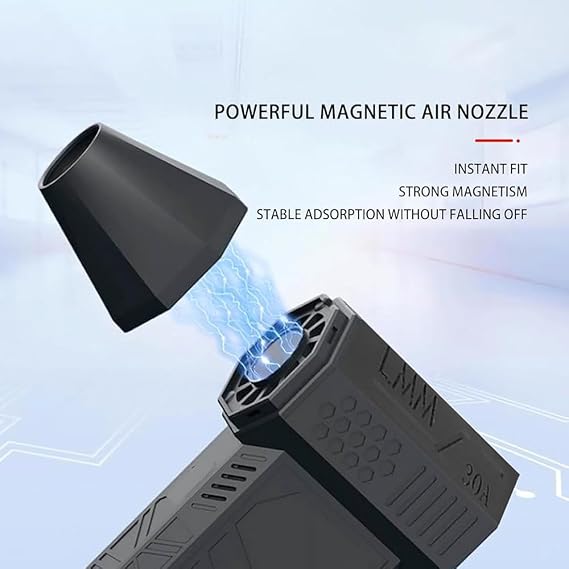 Air Blaster Recargable Mini Electric Air Blaster Duster 3 Gear Adjustable, 130000 RPM Powerful Blower with High Speed Duct Fan,Turbo Fan Jet Power Washer for Car, Home