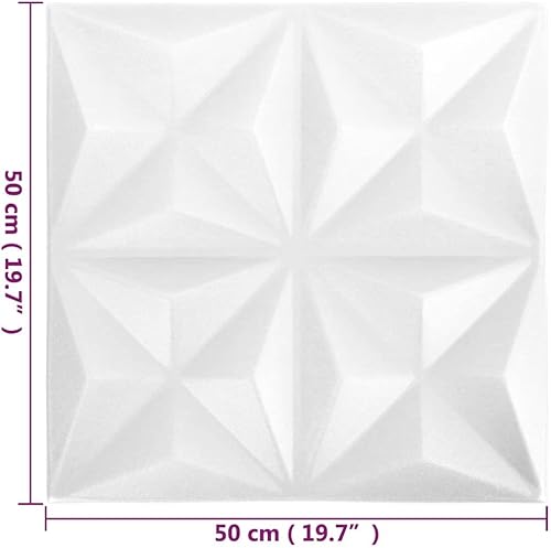 Miniatura 6 de 3D Wall Panels 12 pcs 19.7"x19.7" Origami White 32.3 ft?,1.1 KG,340586