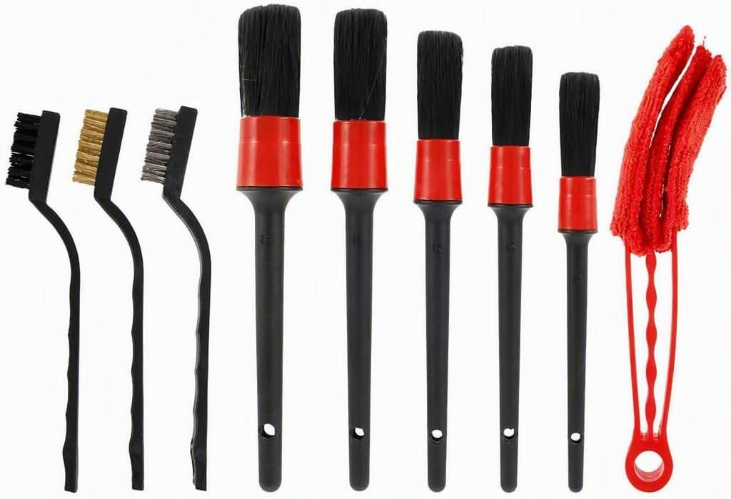 15-Piece Car Cleaning Kit with Brushes and Wash Gloves for Auto Detailing