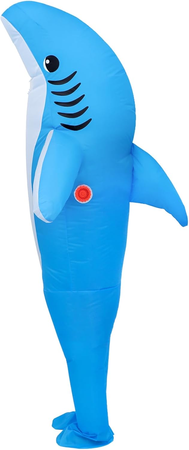 Jranter Inflatable Costumes for Adults - Full Body Standing Shark Costume with Air Pump, Air Blow-up Deluxe Cosplay Party Costume - Image 4