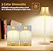 YHT LED Cordless Table Light, USB C Rechargeable Battery Powered Desk lamp Portable 2 Brightness Dimmable Night Lights with Charging Port for Phone Outdoor Coffee Dining Restaurant Living Room (Gold)