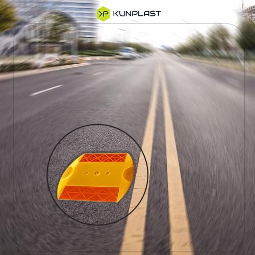Image of 3M Yellow Road Studs /Reflectors (10cm x 9cm) for Enhanced Road Safety - Ideal for Speed Bumps, Sidewalks, Pedestrian Crossings, Freeways & Driveways (Pack of 5)
