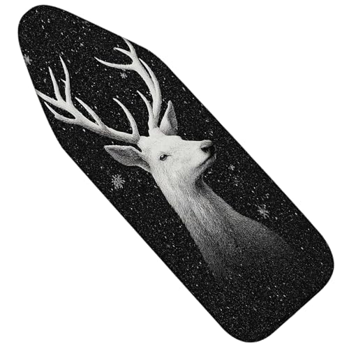 Nuxovilar Ironing Board Covers Winter Deer Sketch Pattern Polyester 15x54 Inches, Ironing Board Cover and Pad 15x54, Iron Table Cover for Studio, Workshop, Chalet