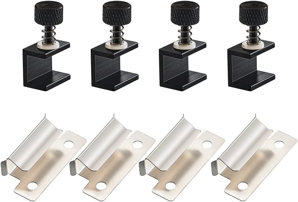 5Aplusreprap 3D Printer Glass Bed Clips, with 7mm Stainless Steel Ender 3 Glass Bed Clips for Creality Ender 3 Pro/ V2/ Neo/Ender-5/Plus, CR10/CR10S, CR20 PRO, Easy to Install and Remove