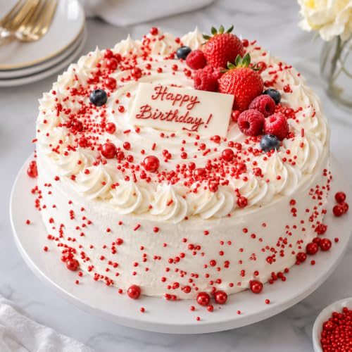Image of Sprinkles for Cake Decorating Edible Pearls 10.8oz Red Pearl Sprinkles