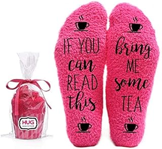 Bring Me Tea Fuzzy Socks for Women - Novelty Fun Cozy Fluffy Cute Pink Socks in Cupcake Packaging - Christmas Stocking Stuffers Birthday Valentines Day Ideas for Mom Wife Sister Girlfriend Grandma