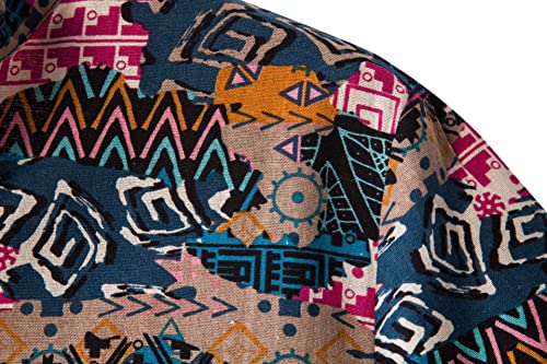 GO2NAATI Heren Shirt Stand-up Kraag Zomer Korte Mouwen Shirt Mens Grote Yards Shirt Stand-up Kraag Shirt Linnen Shirt Stand-up Kraag Tops - Afbeelding 4