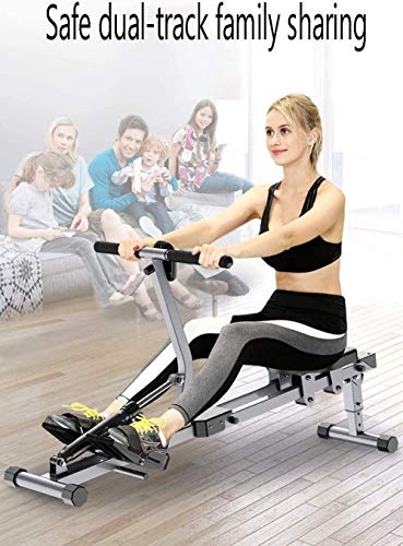 Image of Rowing Machines Rowing Machine Indoor Rower Foldable Rowing Machine Fitness Equipment Adjustable 12 Stage HD Data Display Double Track for Home Use