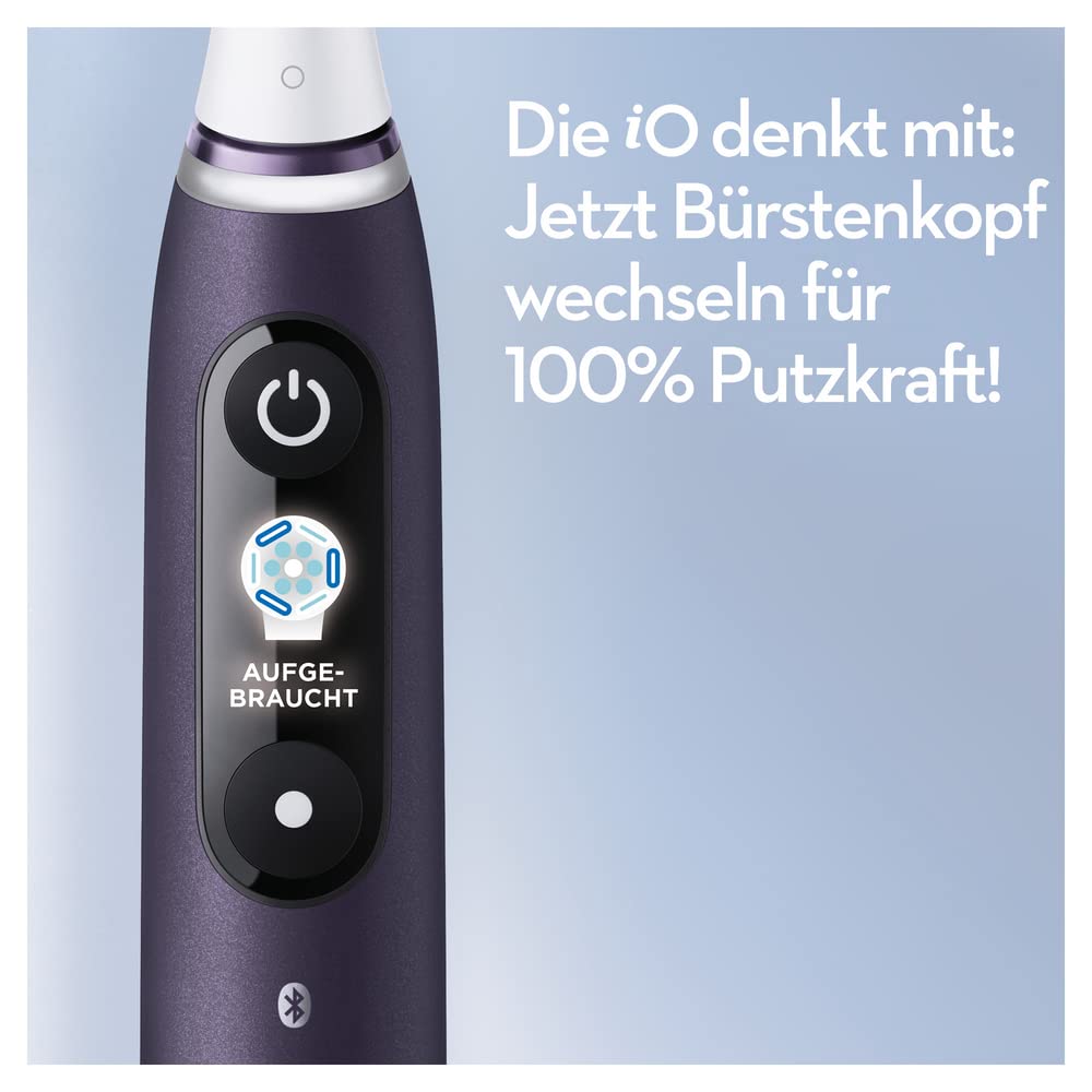 Oral-B iO Series 8 Elektrische Zahnbürste/Electric Toothbrush, 6 Putzmodi für Zahnpflege, Magnet-Technologie, Farbdisplay & Beauty-Tasche, Special Edition, Geschenk Mann/Frau, violet ametrine