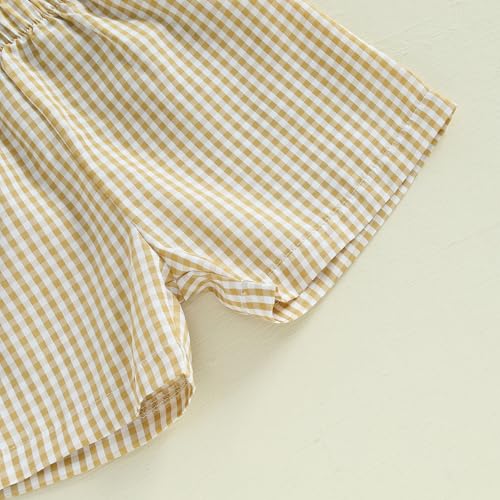 Image of Toddler Baby Boy Easter Rabbit Outfit Short Sleeve Bunny Carrot Smocked T-shirt Elastic Waist Shorts Summer Clothes