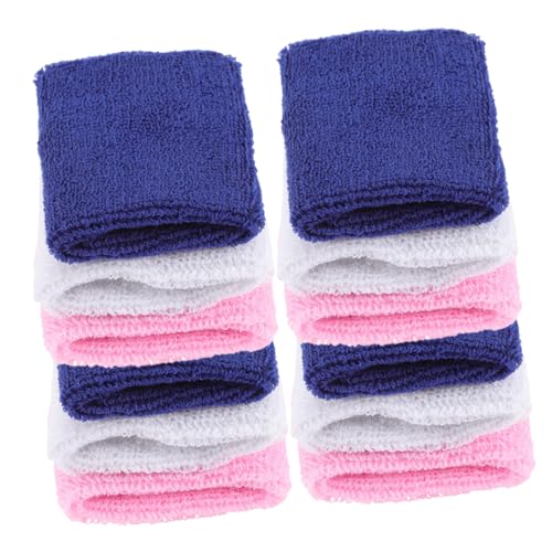 ABOOFAN 12 Piezas Muñequeras Deportivas Elásticas para Tenis y Running Absorbentes de Sudor Soporte Cómodo para Adolescentes Pack de Unidades Blanco Rosa