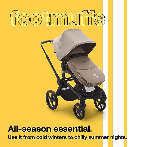 Image of Bugaboo Footmuff - All-Season Stroller Accessory Weatherproof Climate Control Removable and Reflective (Dune Taupe)