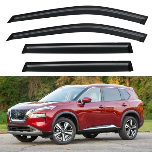 Image of Window Visors Rain Guards for 2021-2026 Nissan Rogue, Out-Channel Window Vent Wind Deflectors Visors Shades for 21-26 Rogue (Not for Nissan Rogue Sport & Select)