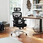 VECELO High Back Ergonomic Office Chair, Big and Tall Mesh Desk Chair with Wheels, Tilt Function, 3D Headrest, Lumbar Support, Swivel Rolling Computer Chair for Task, Home Office, Black - Image 2