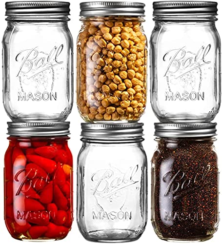 Image of STAR WORK Transparent Glass Jar and Container with Air Tight Gold Lid for Kitchen | Storage for Pickle Masala spice and more (400 ml Set Of 6)