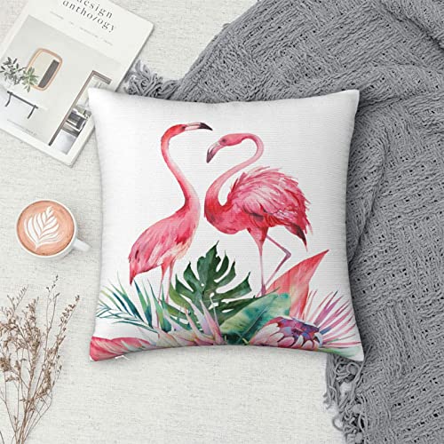 Wazhijia Flamingo Throw Pillow Cover 22 X 22 Inch Couch Pillow Case Square Outdoor Pillows Sofa Bed Lumbar Pillowcase Decorative #TOP2
