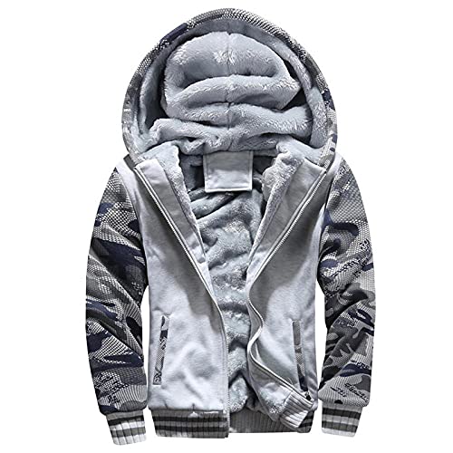 Chaquetas con forro polar para hombre, con cremallera completa, con capucha para invierno, casual, sudadera de manga larga, regalo para adolescentes C-4XL Cover