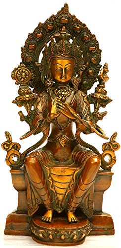 Statue de Bouddha Maitreya Devyom en laiton massif ciselé main 28cm