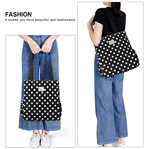 Image of KAMO Floral Tote Bag - Waterproof Lightweight Handbags Travel Shoulder Bag for Hiking Yoga Gym Swimming Travel Beach