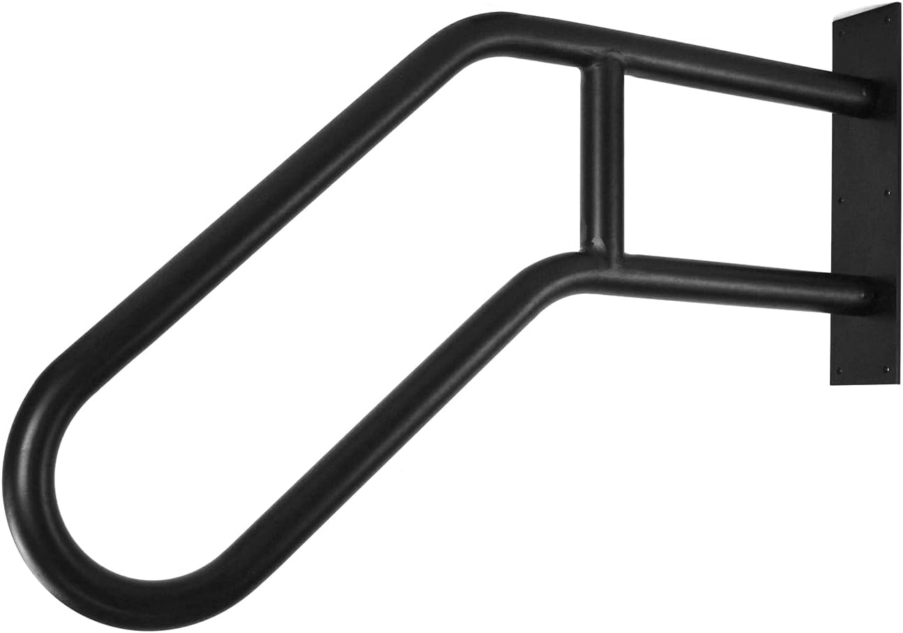 Black Square Stair Handrail Bracket Kit Handrails For Outdoor Steps Or Indoor Stairs Safety Hand - View #8