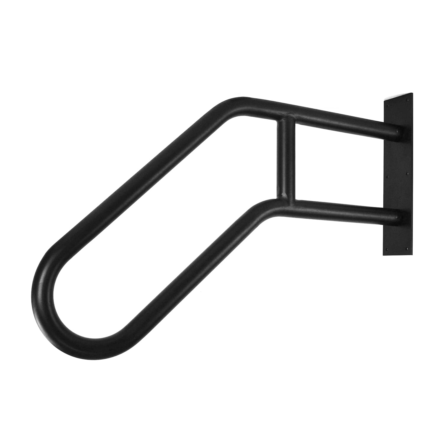 Lrker Wall Mount Handrail for Outdoor Steps 22.8IN Garage Railing Wall Mounted Hand Railing with Matte Black Finished, U Shaped Outdoor Handrail for Garage, Porch, Garden 1 to 3 Steps Stairs