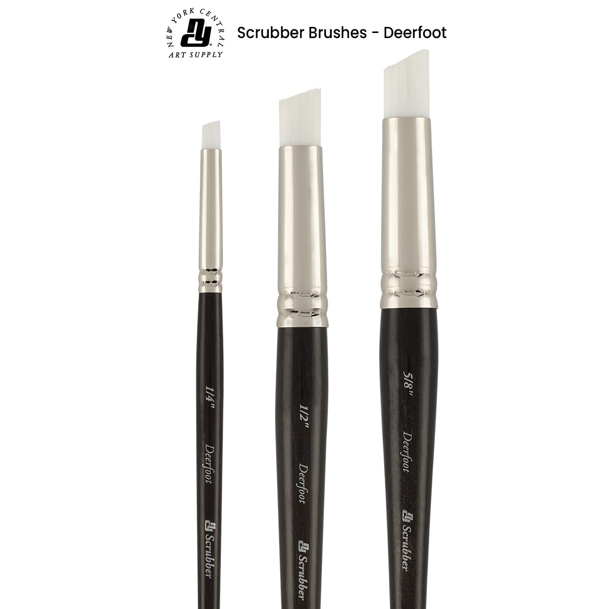 New York Central Stiff - Set di 4 pennelli per acquerello, a forma di piede