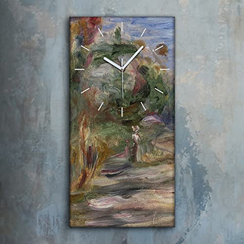 Horloge sur Toile Art Mural Abstrait de Qualité avec Mains Blanches