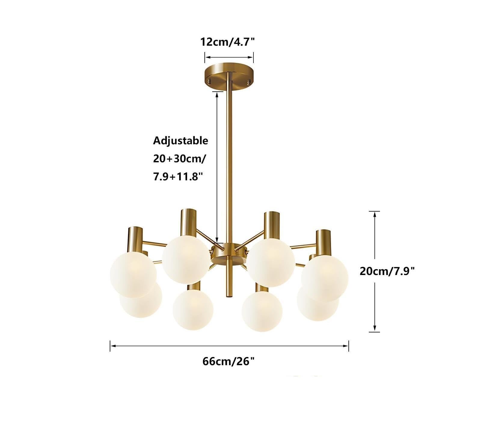 Lampadario vintage a forma di globo in oro spazzolato Robusto