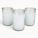 3 Pack White Spiritual Candles in 3 Inch Clear Glass – Velas Unscented Veladoras for Prayer, Meditation, Cleansing & Protection