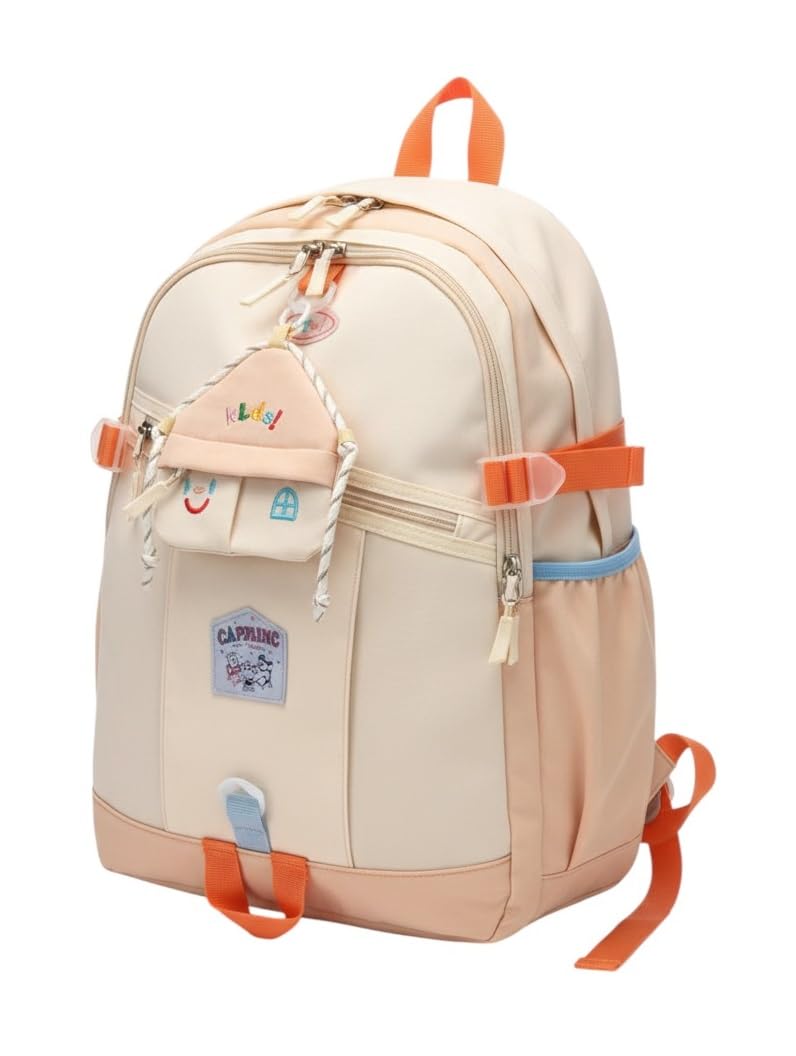 Cute Aesthetic School Backpack for Girls | 42cm Large Capacity College & Travel Bag | Lightweight Nylon | Stylish Pastel Design with Side Pockets-picture-43