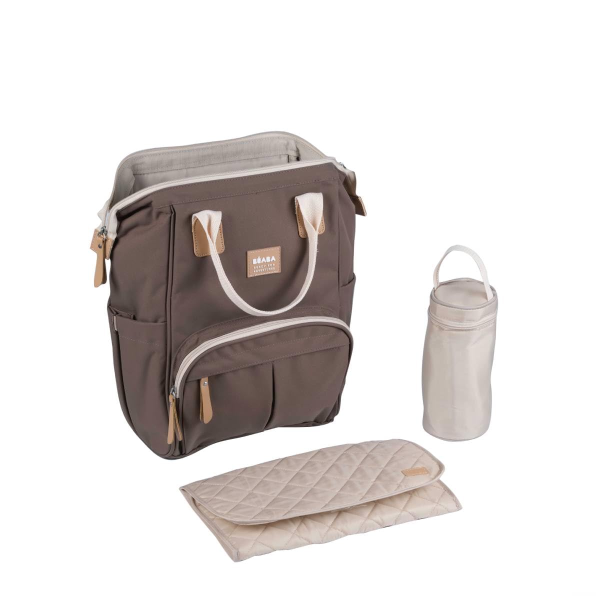 BÉABA, Zaino Fasciatoio per Bebè, Grande Capacità di Archiviazione, Tasche Termiche Multiple, Fasciatoio Incluso, Grande Apertura, Borsa da Viaggio Multifunzionale, Wellington, Cacao