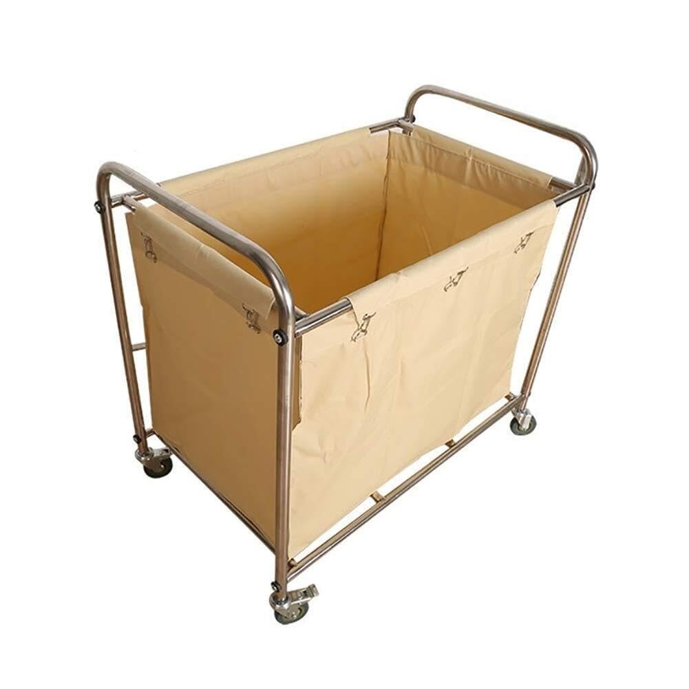 Heavy Duty Movable Hand Truck Storage Cart - Rolling Laundry Sorter Trolley for Kitchen & Hotel Linen Service