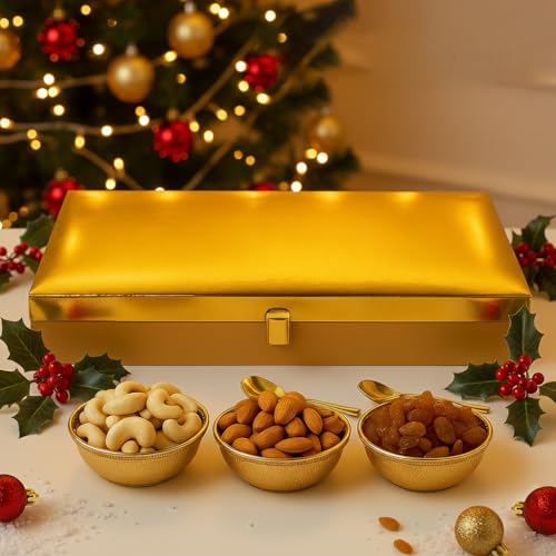 Image of Purevida Premium Dry Fruits Gift Box | Almonds, Cashews & Raisins | Luxury Festive Hamper for Christmas & New Year | Corporate, Wedding & Holiday Gifting - Pack of 6
