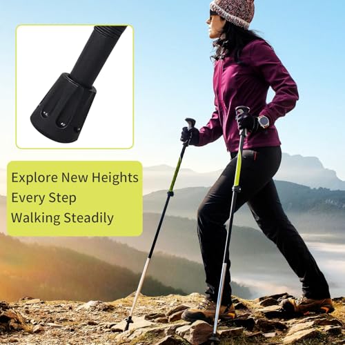8 Pcs Trekking Pole Tips Replacement Protectors,Rubber Tips for Walking Sticks Tips Accessories,Rubber feet Hiking Pole Tips,Fits Most Standard Hiking,Trekking,Walking Poles(Black). - Thumbnail 6