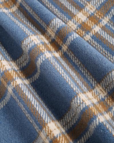 Image of ZAFUL Unisex Plaid Flannel Shirt Jacket Button Down Long Sleeve Pocket Coat Outwear | Mens Fall Clothes Lightweight Long Sleeve Button Down Flap Pocket Jacket Tops for Fall&Winter 2026